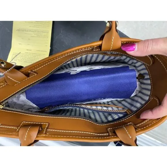 Dooney & Bourke Beacon Vachetta Leather Zip Tote TAN BROWN NWTS PURSE GORGEOUS - Picture 8 of 9